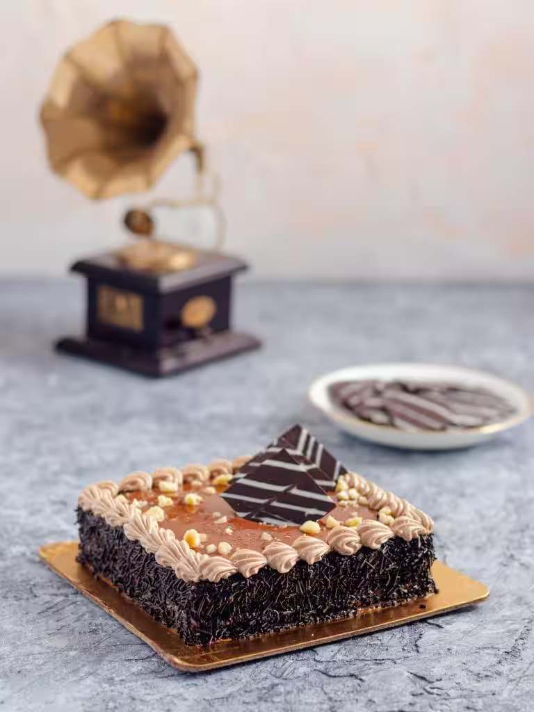 Chocolate pastry on the counter at OVEN