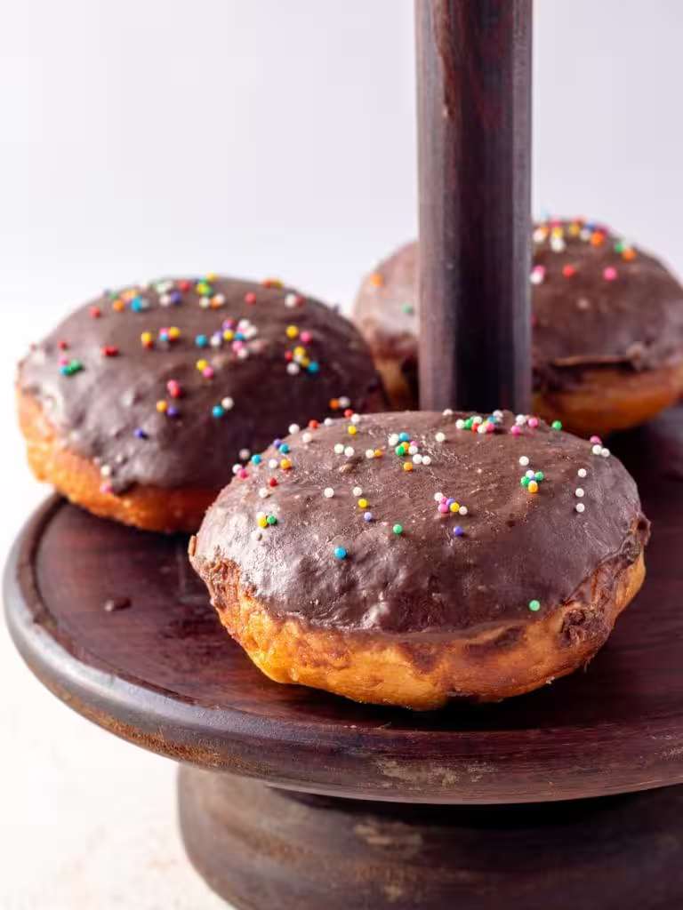 Chocolate doughnuts from the morning bake