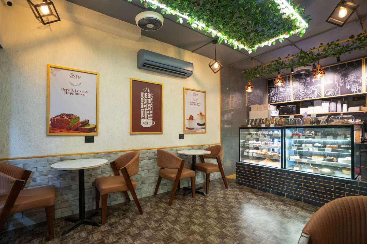 The OVEN cafe room with the pastry counter
