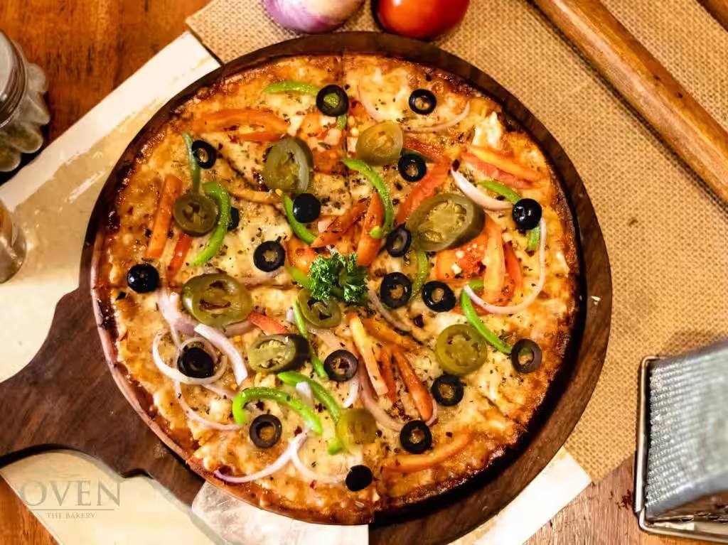 Pizza from the bakery oven